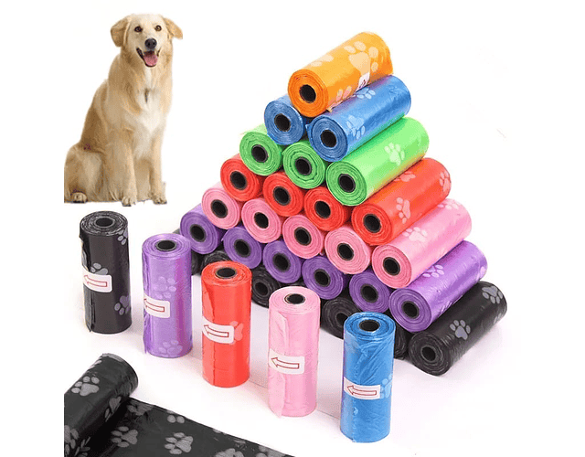 Pack 90 Bolsas Para Recoger Excremento Mascotas 6 Rollos