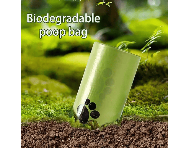 90 Bolsas Biodegradable Recoger Excremento Mascotas 6 Rollos