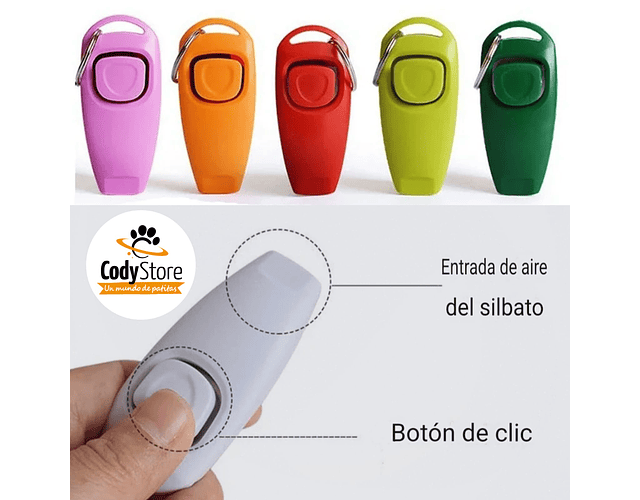 Clicker Con Silbato Para Adiestramiento Entrenamiento Perros