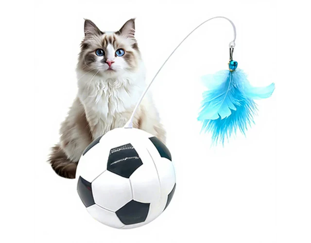 Pelota De Futbol Con Señuelo Premium Para Mascotas Gatos