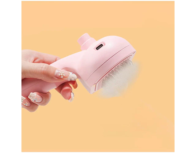 Cepillo Rociador Doble A Vapor Para Mascotas Botón Extractor 