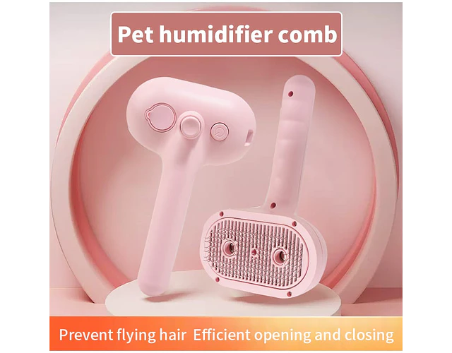 Cepillo Rociador Doble A Vapor Para Mascotas Botón Extractor 