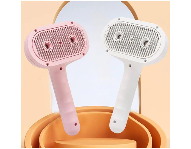 Cepillo Rociador Doble A Vapor Para Mascotas Botón Extractor 