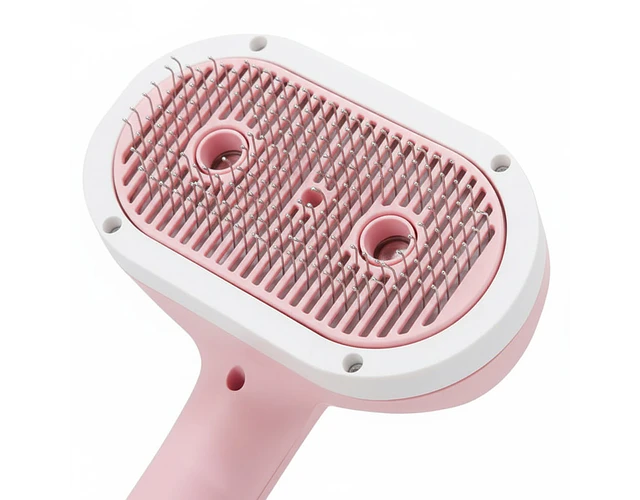 Cepillo Rociador Doble A Vapor Para Mascotas Botón Extractor 