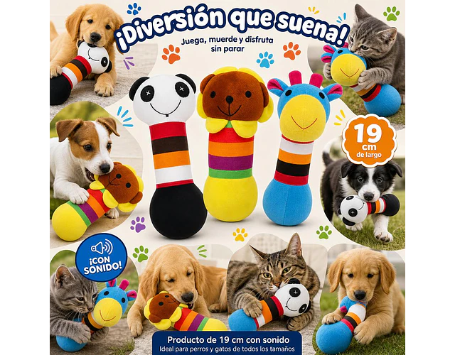 Peluche Tronix Mascotas Con Sonido Juguete Perros Y Gatos