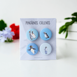 Set pins pingüinos + triptico