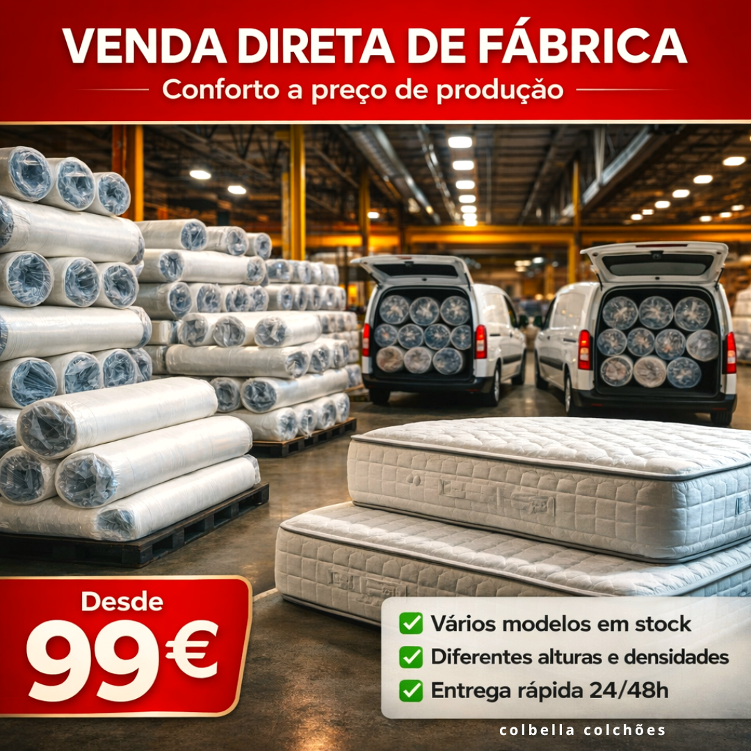 Colchões Direto de Fábrica desde 99€
