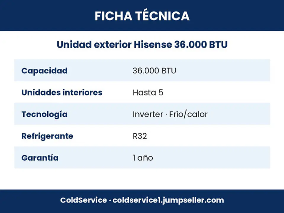 Unidad Exterior Multisplit Hisense Inverter 36.000 BTU (hasta 5 unidades interiores) 4