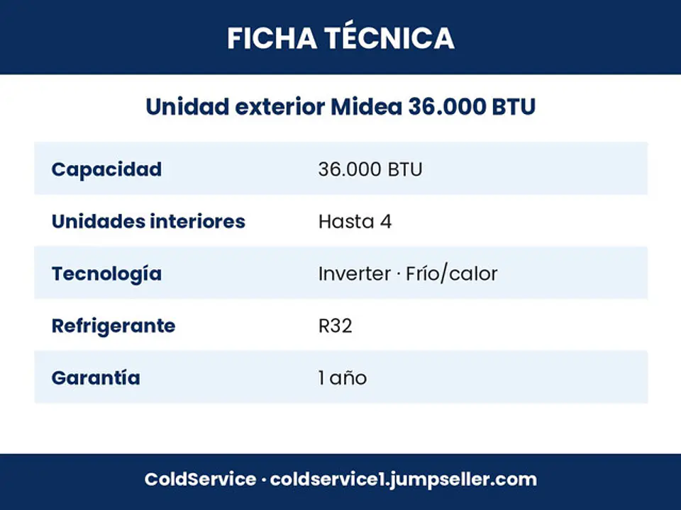 Unidad Exterior Multisplit Midea Inverter 36.000 BTU (hasta 4 unidades interiores) 4