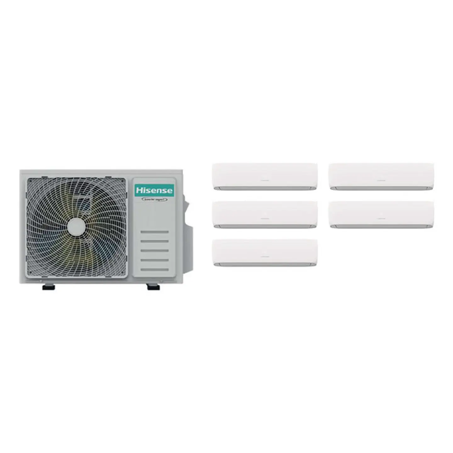 Aire Acondicionado Multisplit Hisense Inverter 4x9.000 + 12.000 BTU (UE 36.000 BTU) con Instalación Incluida 1