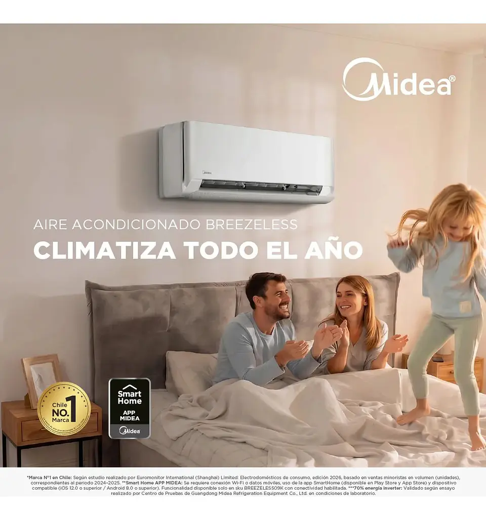 Aire Acondicionado Split Inverter Midea Breezeless E 18.000 BTU WiFi con Instalación Incluida 4