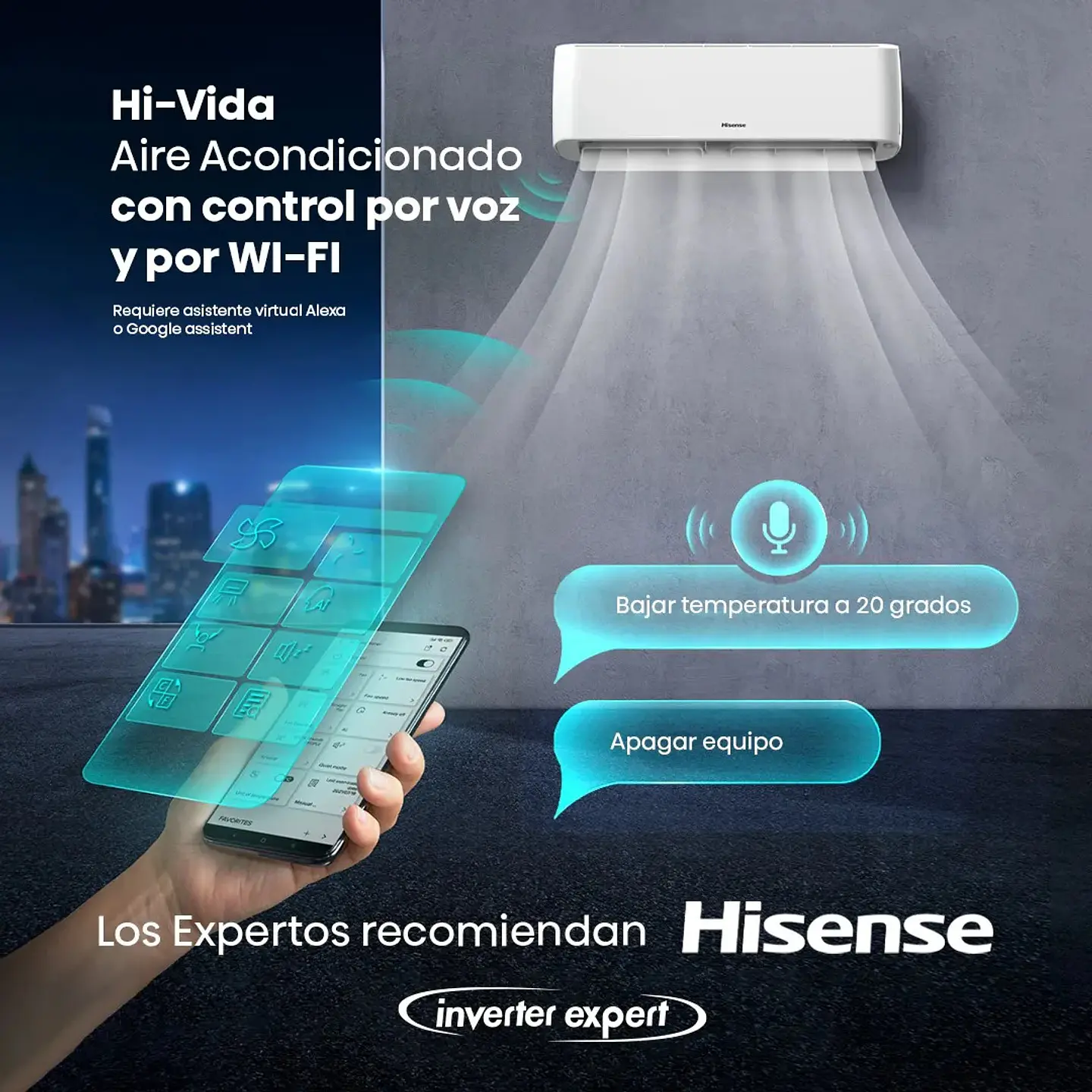 Aire Acondicionado Split Inverter Hisense Hi-Vida 9.000 BTU WiFi con Instalación Incluida 4