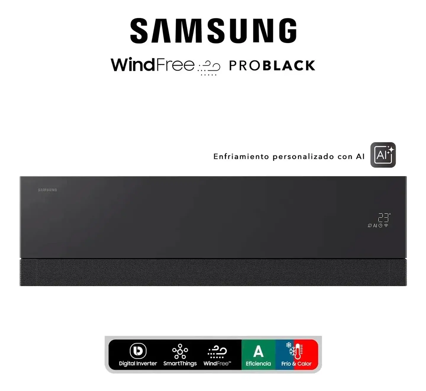 Aire Acondicionado Samsung WindFree Pro Black 12.000 BTU Inverter WiFi con Instalación Incluida 2