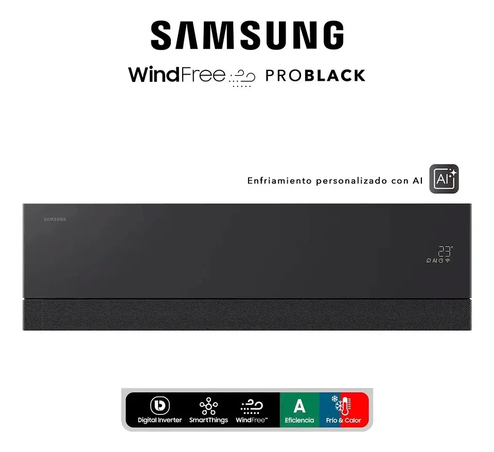 Aire Acondicionado Samsung WindFree Pro Black 18.000 BTU Inverter WiFi con Instalación Incluida 2