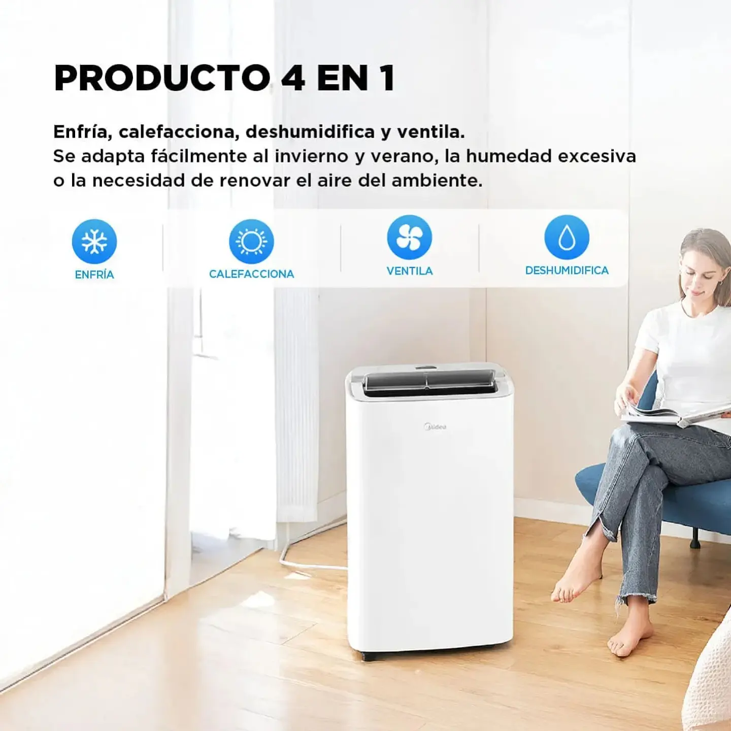 Aire Acondicionado Portátil Midea 12.000 BTU Frío/Calor 6