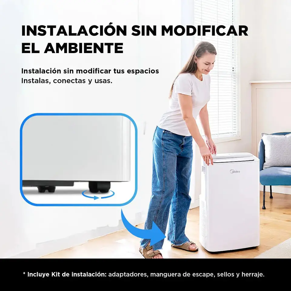 Aire Acondicionado Portátil Midea 12.000 BTU Frío/Calor 7
