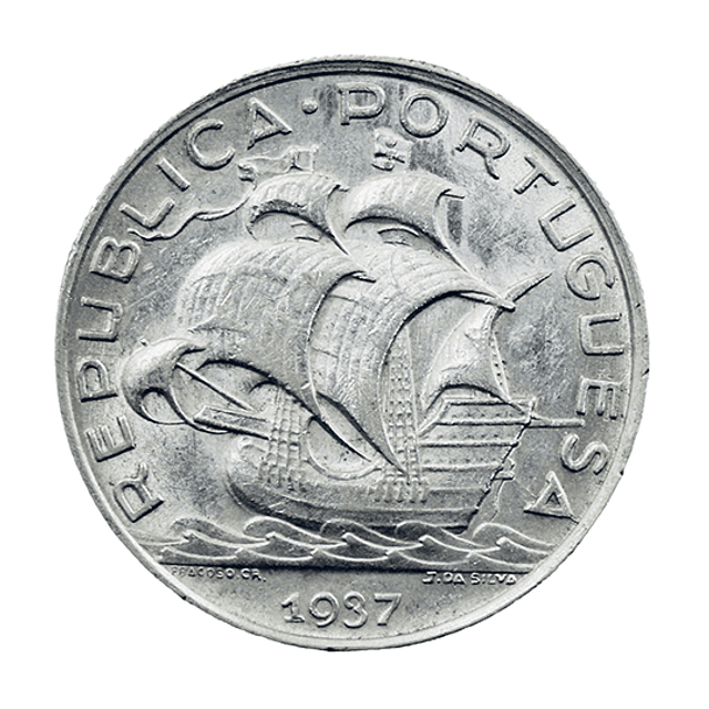 5 escudos 1937 Prata