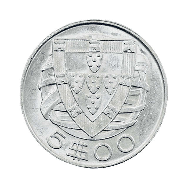 5 escudos 1942 Prata