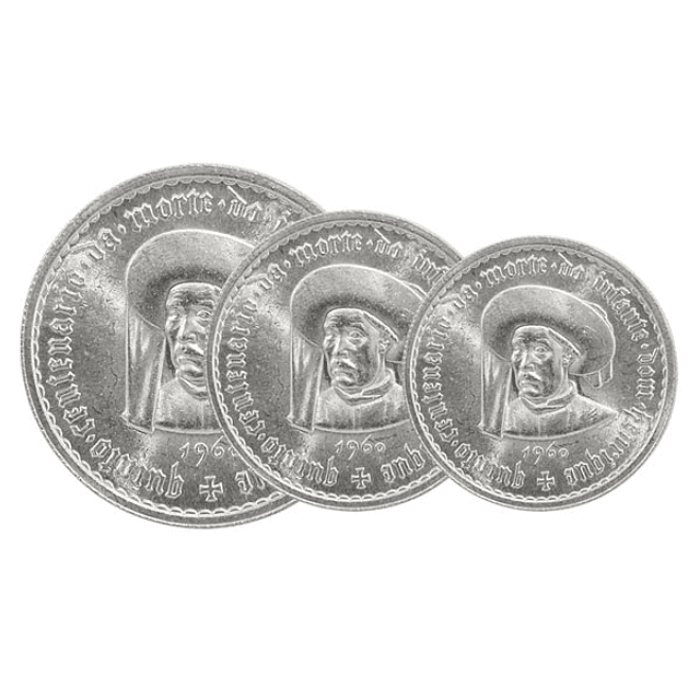 Coleção 20, 10 e 5 Escudos 1960 Prata