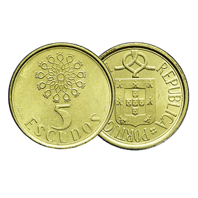 5 Escudos 1990 Latão-Níquel