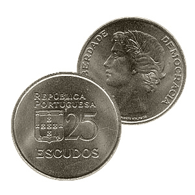 25 Escudos 1977 Cupro-Níquel