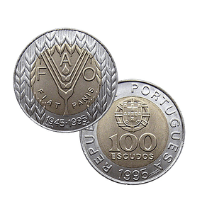 100 Escudos 1995 Bimetálica - FAO