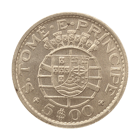São Tome e Príncipe - 5 Escudos 1971 Cupro-Níquel