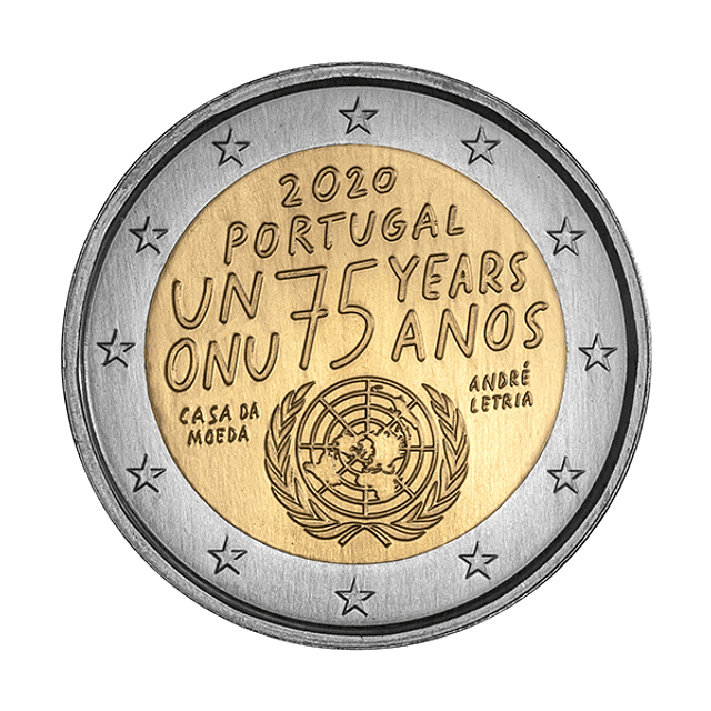 2.00 Euros 75 Anos da Onu 2020