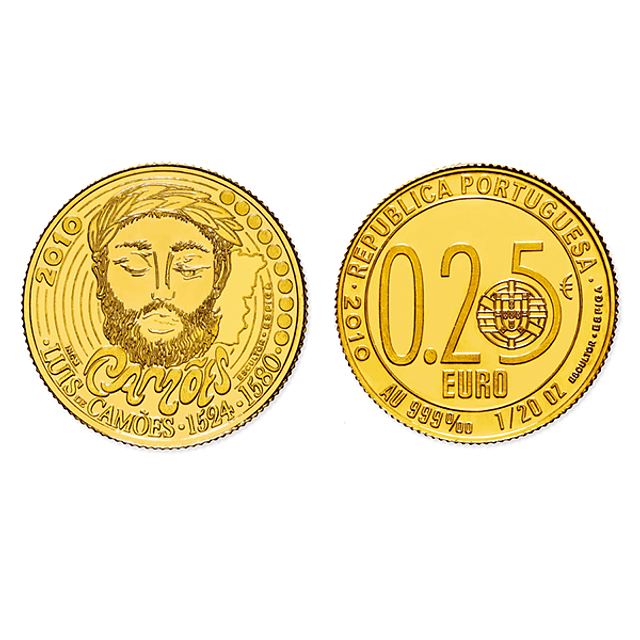 Ouro - 1/4 Euro Luis de Camões 2010