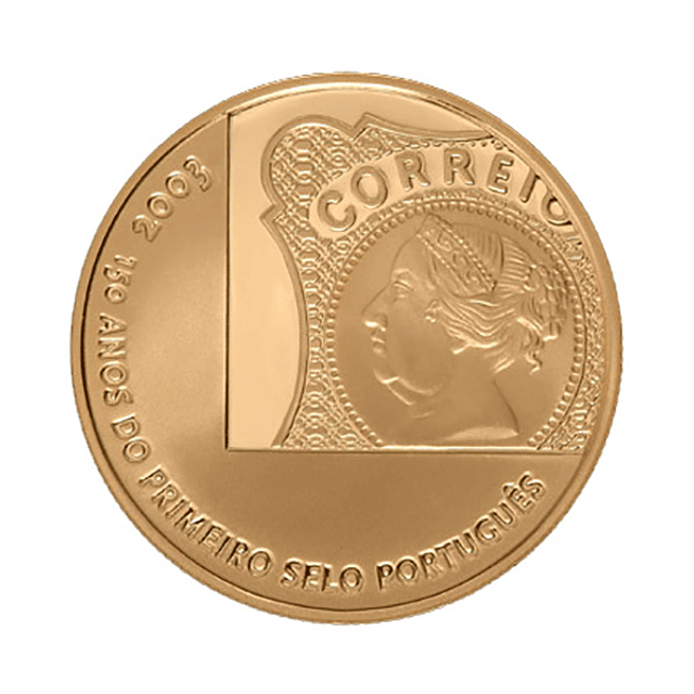 Ouro - 5.00 Euros 150 Anos 1º Selo Postal