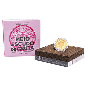 Ouro - Tesouros Numismáticos - Meio Escudo de Ceuta 2020
