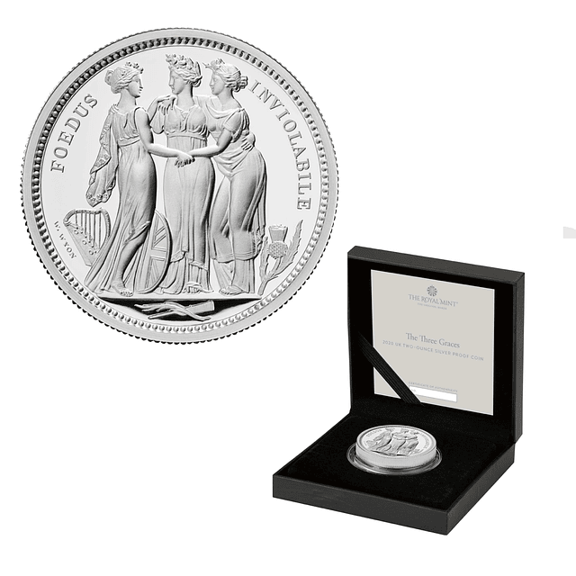 Reino Unido - 2020 The Three Graces 2oz Prata Proof