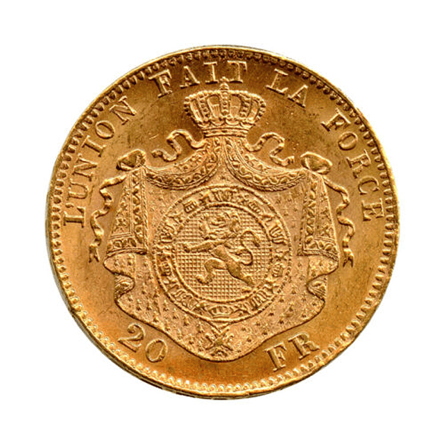 Bélgica - 20 Francs 1875 Ouro