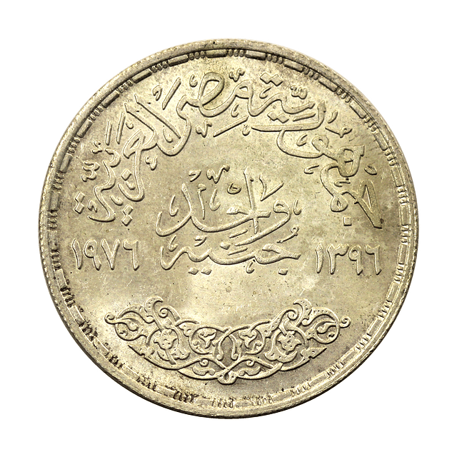 Egipto - 1 Pound 1976 Prata AH1396