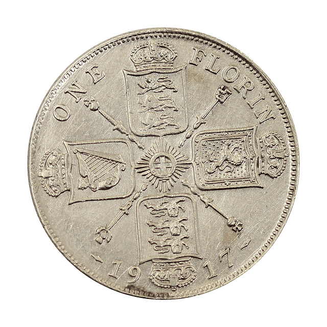 Reino Unido - 1 Florin 1917 Prata