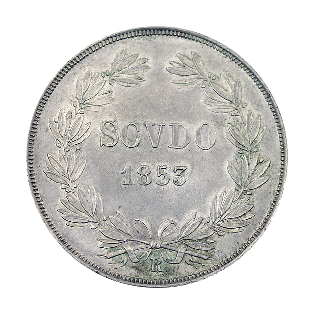 Itália - Estados Papais - 1 Escudo 1853 Prata