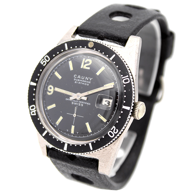 Cauny Vintage Submarine Calendario 21 Atmos Corda Manual