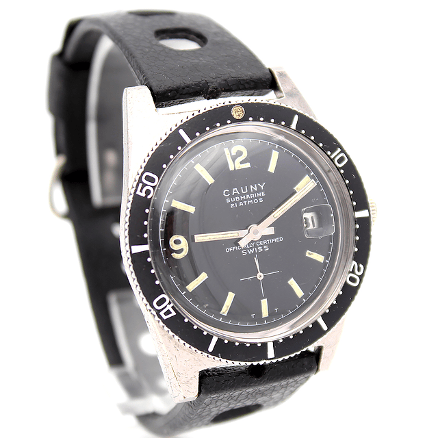 Cauny Vintage Submarine Calendario 21 Atmos Corda Manual