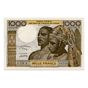 África Oeste - 1000 Francs 1965