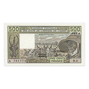 África Oeste 500 Francs 1983