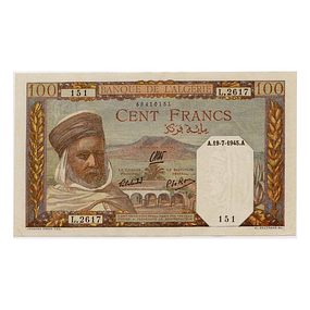 Argélia 100 Dinars 1945
