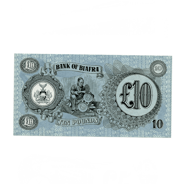 Biafra 10 Pounds Sem Nº de Série 1968-69 P.7B