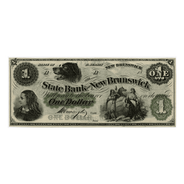 EUA - 1861 Dollar USA Hund, Madchen State Back of New Jersey