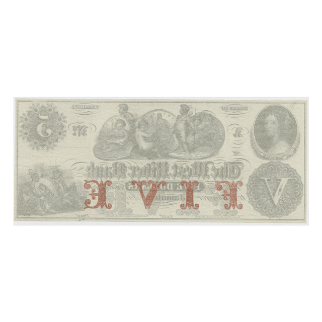EUA - 1860´s 5 Dollars State of west River Bank, Jamaica