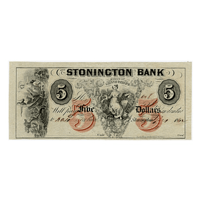 EUA - 1862 5 Dollars Stonington Bank, State of Connecticut