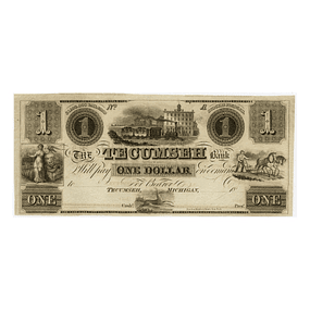 EUA - 1850 Dollar The Tecumseh Bank Obsolete Bank