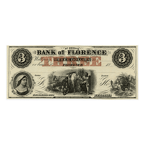 EUA - 1856 3 Dollars Bank of Florence, Nebraska