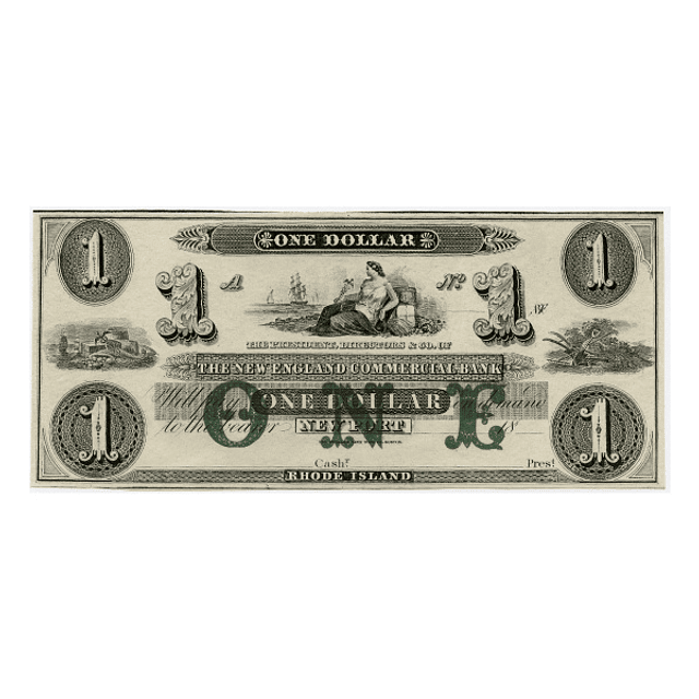 EUA - 1800´s Dollar The New England Comercial Bank
