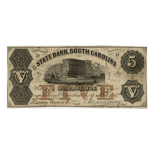 EUA - 1800´s 5 Dollars State of South Carolina