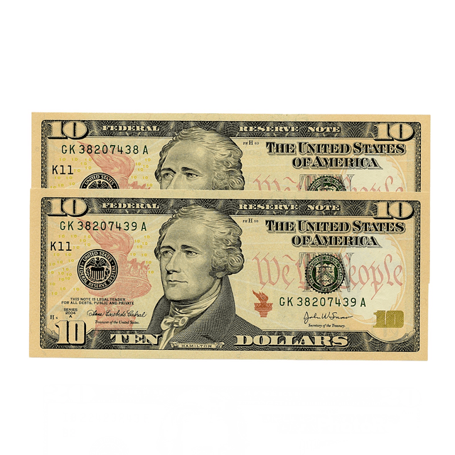 EUA - Set 2 x 10 Dollars 2004